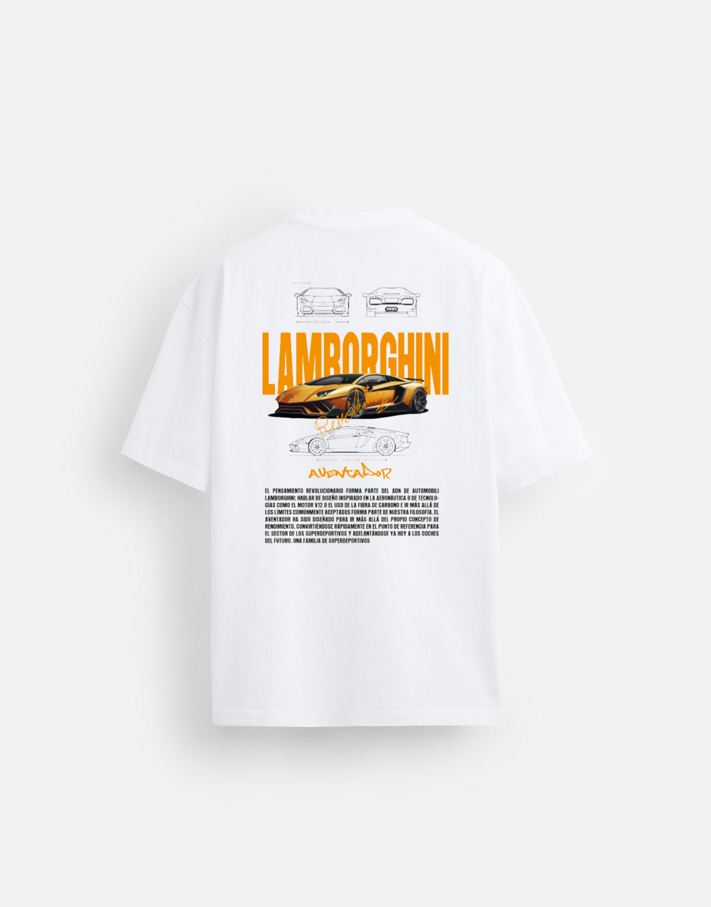 WHIITE OVERSIZED AVENTADOR T SHIRT