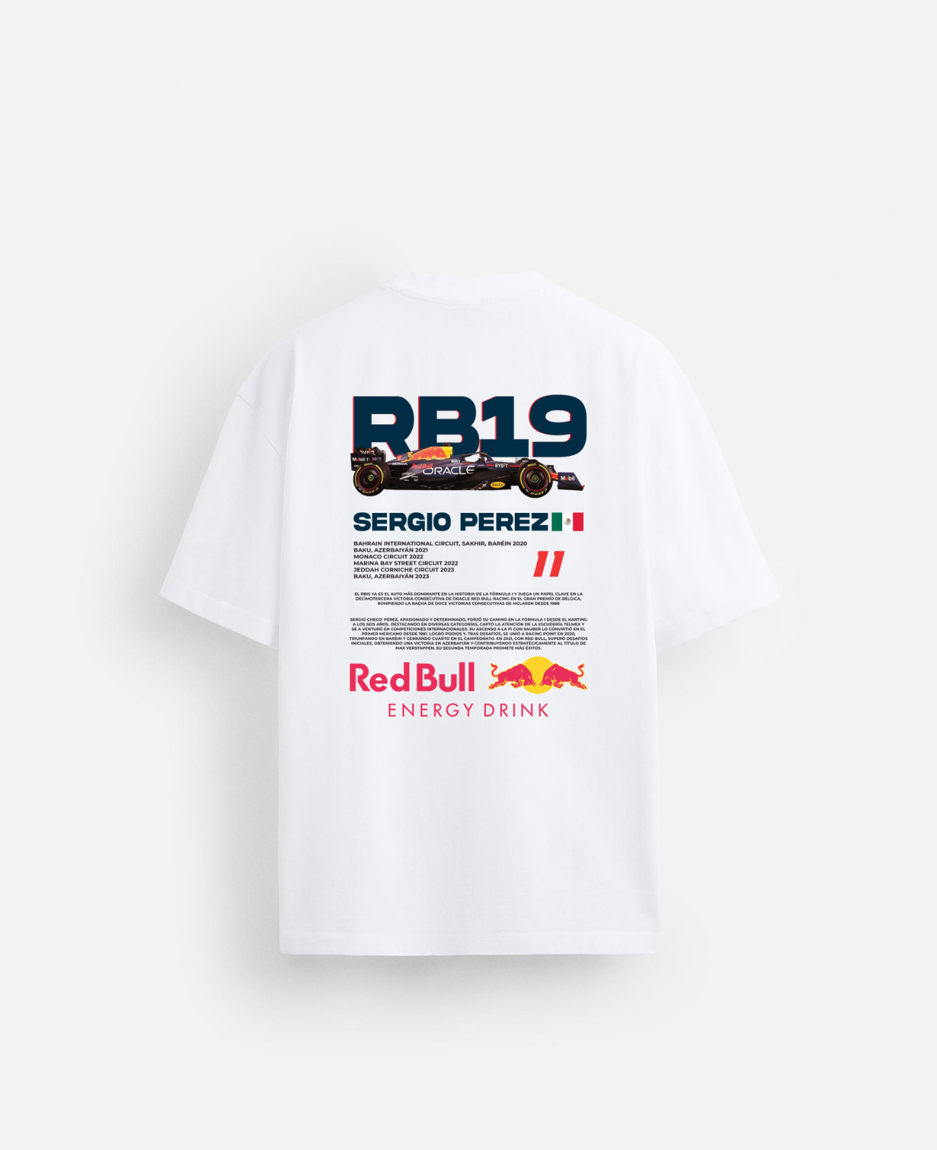 WHITE OVERSIZED REDBULL T SHIRT