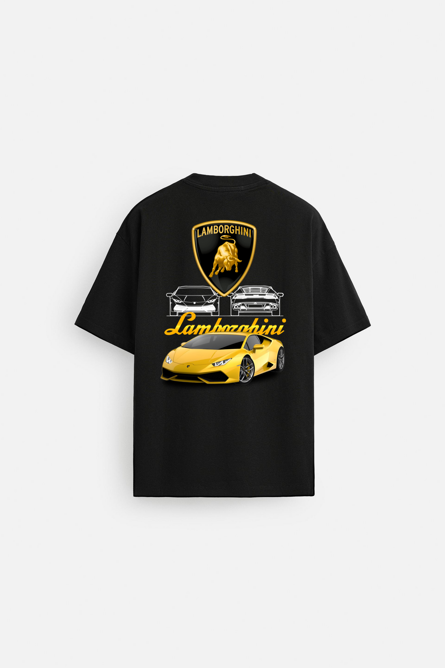 BLACK OVERSIZED LAMBORGHINI HURACáN T-Shirt