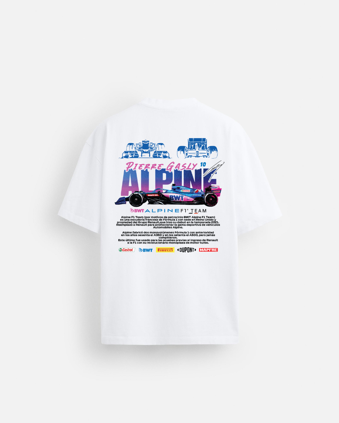 WHITE OVERSIZED F1 ALPINE T-SHIRT
