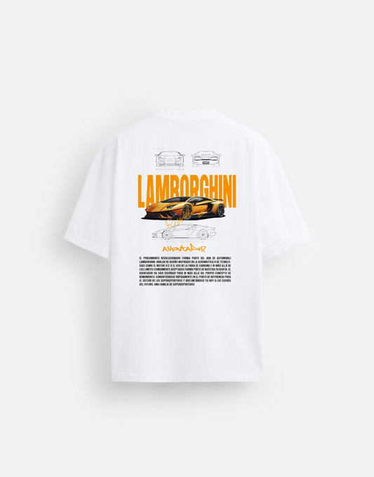 WHIITE OVERSIZED AVENTADOR T SHIRT