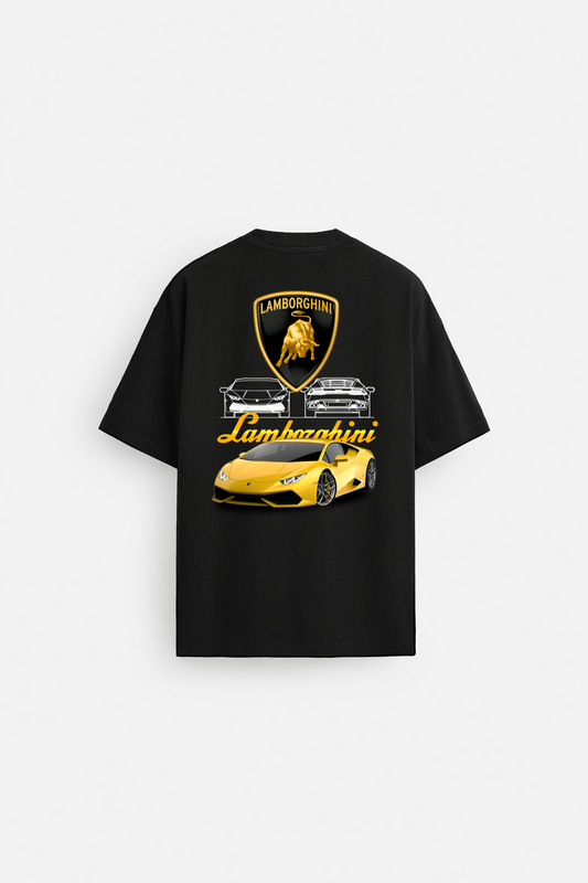 BLACK OVERSIZED LAMBORGHINI HURACáN T-Shirt